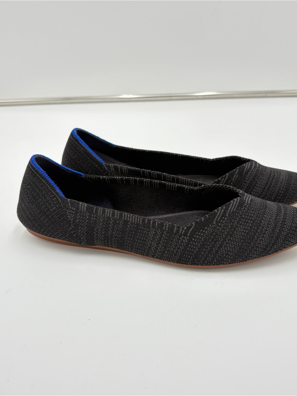 Rothy’s The Point II Ballet Flats Granite Black Blue Knit Women’s Size 8.5